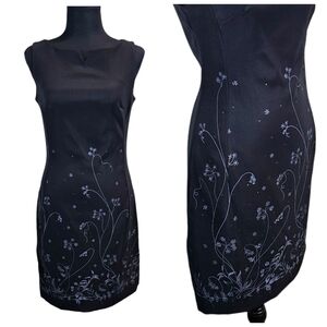 Vintage Y2K Rampage Dress Sz 5 Black Floral Sleeveless 90s Whimsigoth 2000s